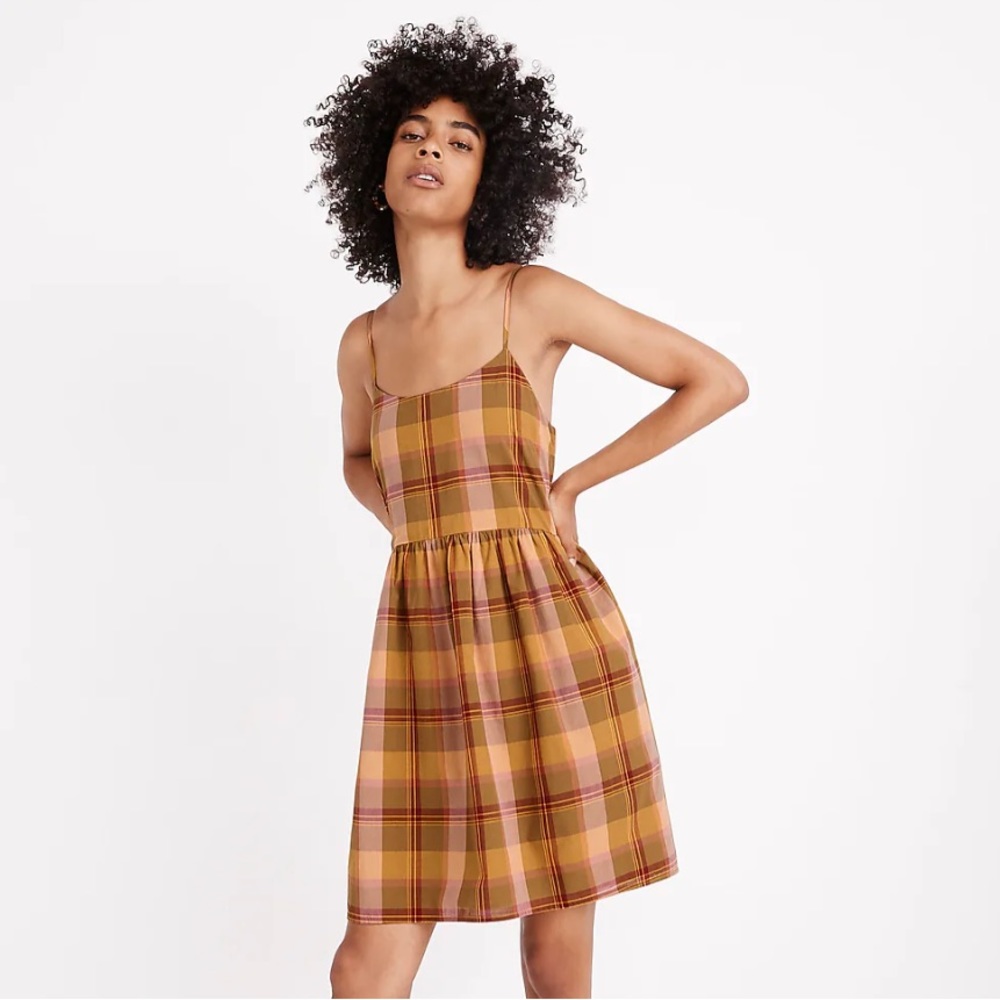 Madewell Plaid Babydoll Cami Dress